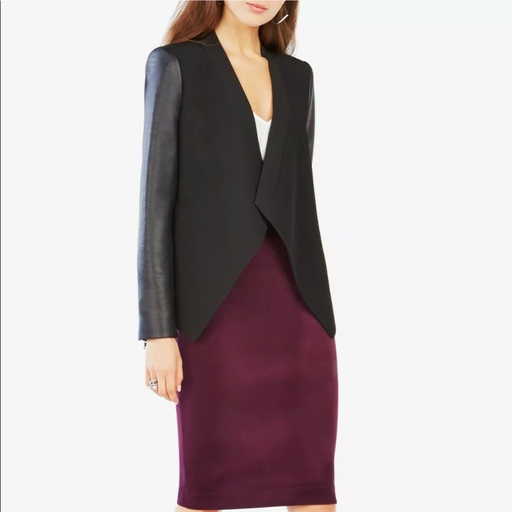 BCBG Abree maxmara leather stylish jacket coat XS S